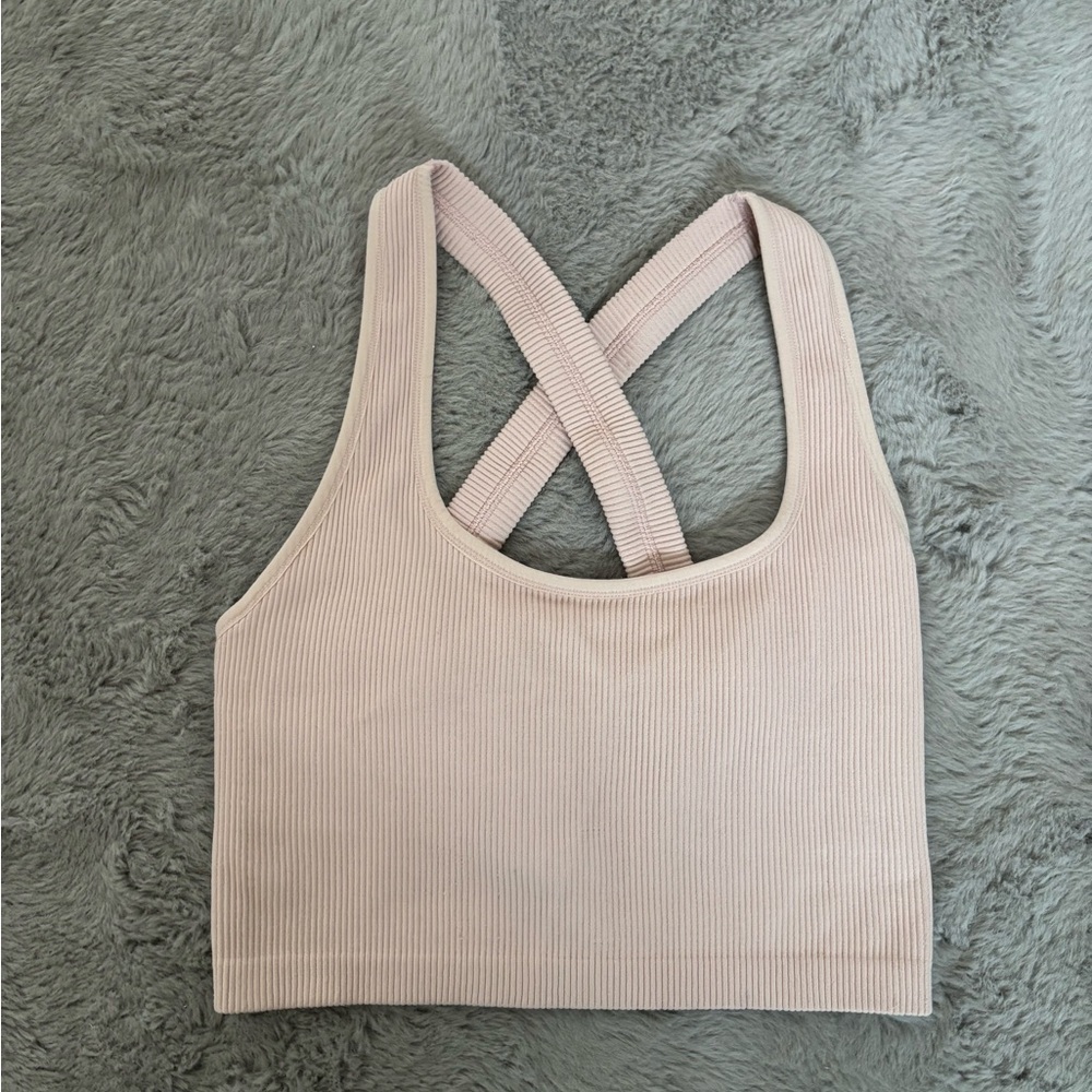 Vitality Synergy X Ribbed Pearl Tank with Cross Back